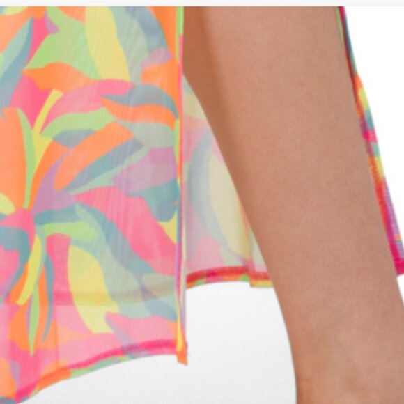 NWT SHOW ME YOUR MUMU Santos Tropical Neon Leaf Print Maxi Cover-Up Dress - Picture 6 of 10